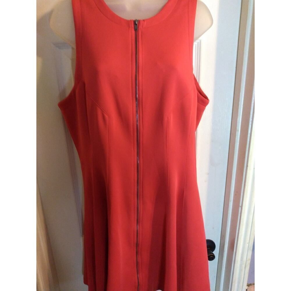 Bar Ill Dress Red Fit And Flare Sleeveless Full Zip Sz L